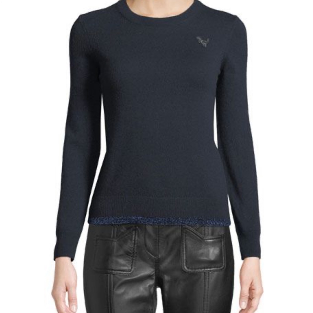 Coach navy metallic rexy sweater